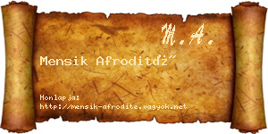 Mensik Afrodité névjegykártya